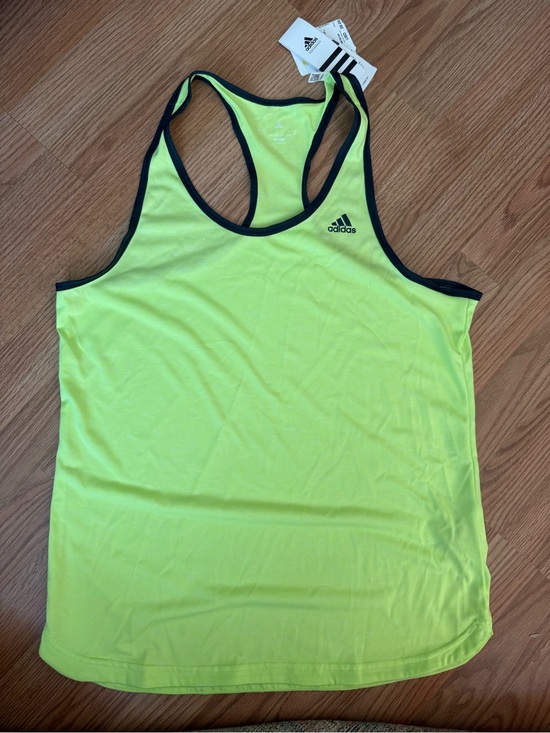 adidas Tops - Women’s Adidas Neon Green-Yellow Racerback Tank - Size Large
